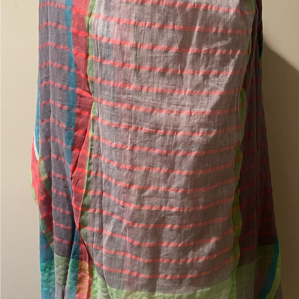 Anthropologie Large Colorful Cotton Lightweight Scarf NWT - Picture 3 of 5